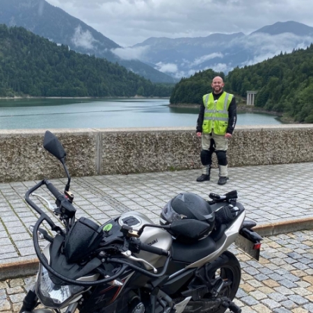 Mit dem Motorrad zum Sylvensteinspeicher